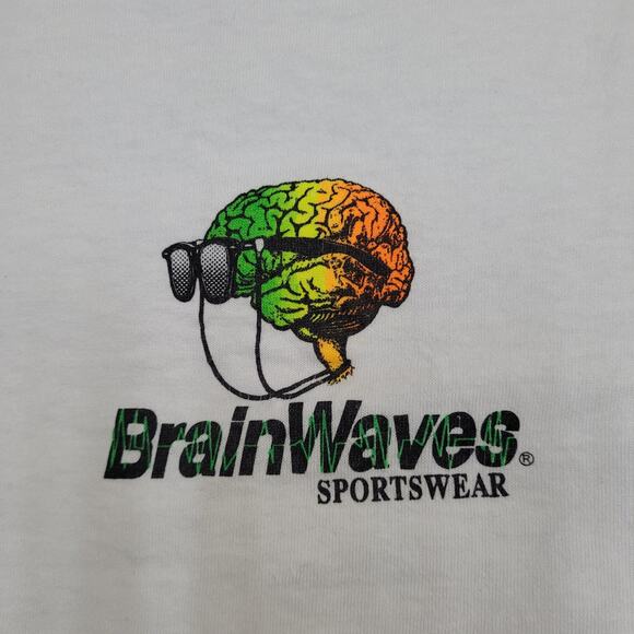 Vintage Brain Waves Sportswear Shirt Medium 20x26 White - Picture 4 of 13
